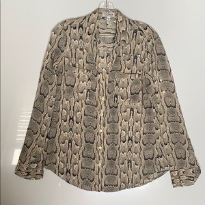 EXPRESS Long Sleeve Portofino Reptile Print SMALL